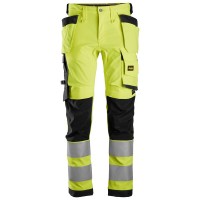 Snickers 6243 AllroundWork Hi-Vis Stretch Trousers Holster Pockets Yellow